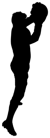 Transparent Digital Silhouette of Man Holding Ball