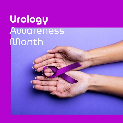 Urology Awareness Month with Purple Ribbon Emphasis - Download Free Stock Templates Pikwizard.com