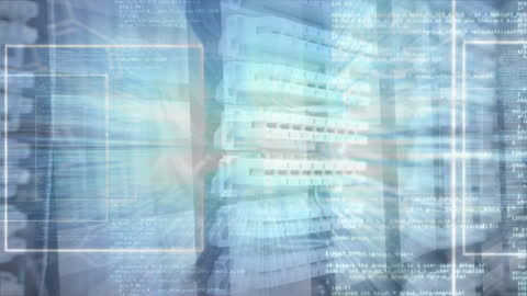Digital Interface with Moving Data in Virtual Server Room