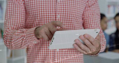 Presenter using tablet for classroom training and instructional technology seminar