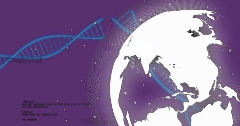 digital world with dna strands and data - Download Free Stock Images Pikwizard.com