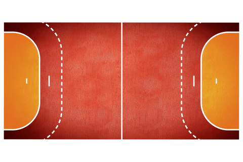 Transparent handball court vector illustration for sports design