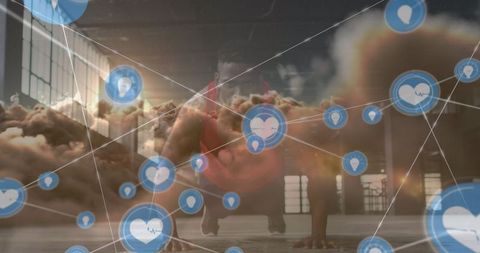 Connected fitness technology with cloud computing concept