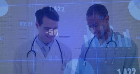 Doctors Analyzing Medical Data with Technology Focus