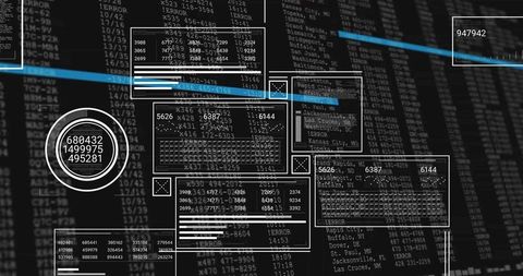 Futuristic Data Interface with Sleek Panels and Analytics