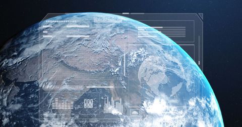 Digital Earth with Data Interface Overlay - Download Free Stock Images Pikwizard.com