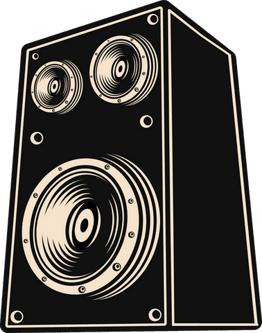 Vintage style speaker cabinet with transparent background design