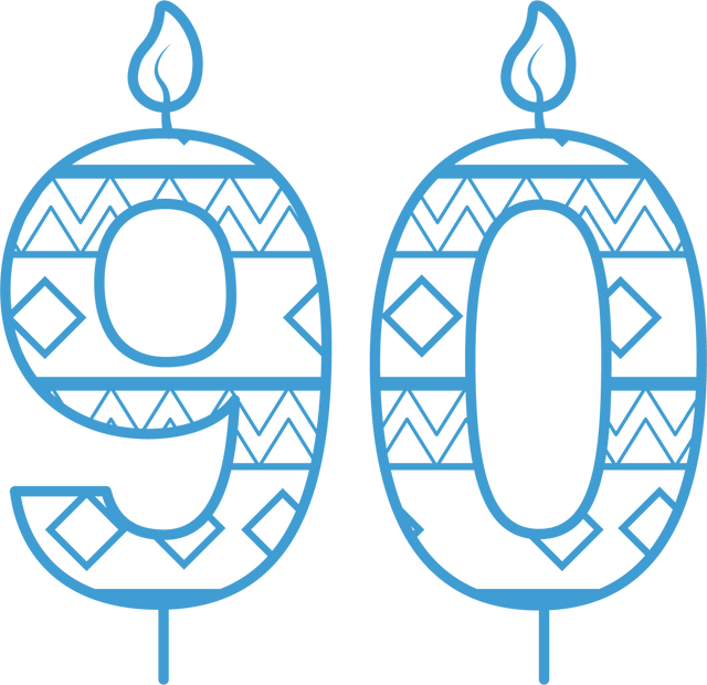 Blue 90th Birthday Candle with Patterns on Transparent Background - Download Free Stock Videos Pikwizard.com