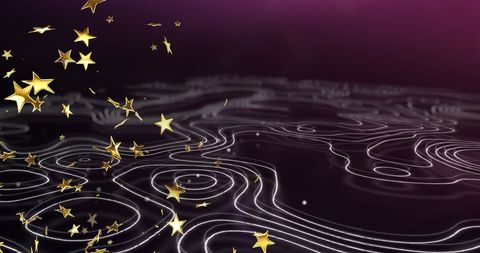 Glowing Stars Over Abstract Isohypses and Violet Background - Download Free Stock Images Pikwizard.com