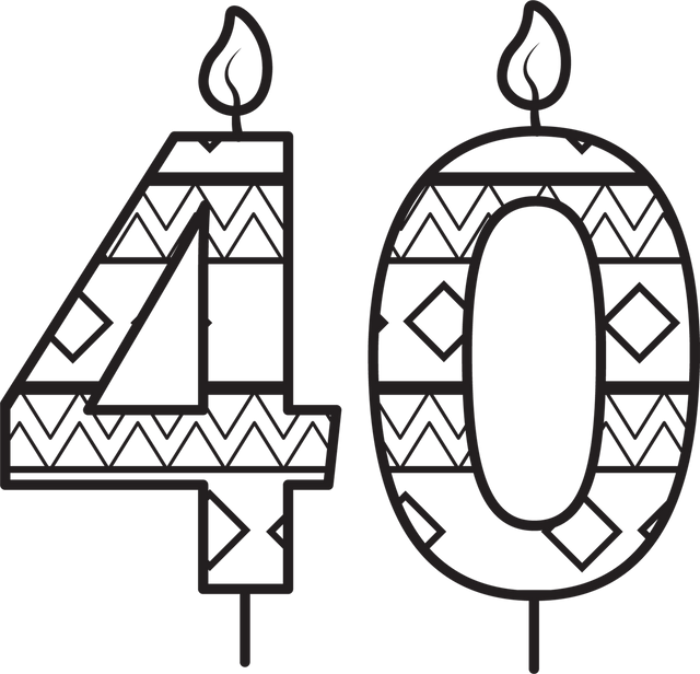 Vector Number 40 Birthday Candle Illustration on Transparent Background - Download Free Stock Videos Pikwizard.com