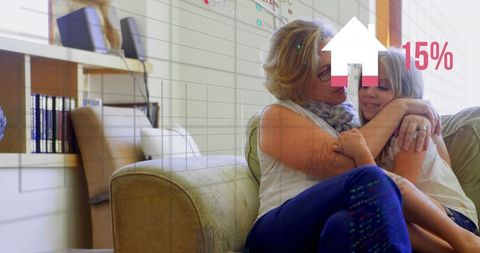 Warm Bond Between Mother and Daughter in Cozy Living Room