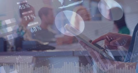 Businesswoman Analyzing Data on Tablet with Colleagues and Graphs - Download Free Stock Images Pikwizard.com