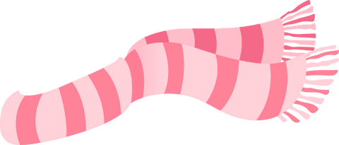 Pink striped scarf on transparent background showing elegant minimalist design