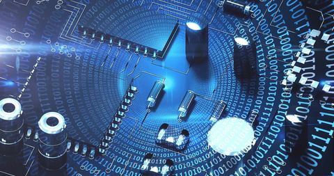 Digital Globe Overlaid on Circuit Board with Binary Code - Download Free Stock Images Pikwizard.com