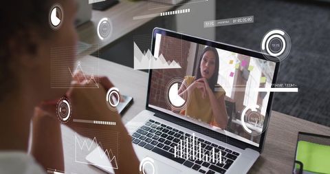 Virtual Business Discussion with Data Analytics Interface