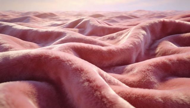 Pink plush velvet landscape showing soft folds and luxurious pile texture in pastel blush
