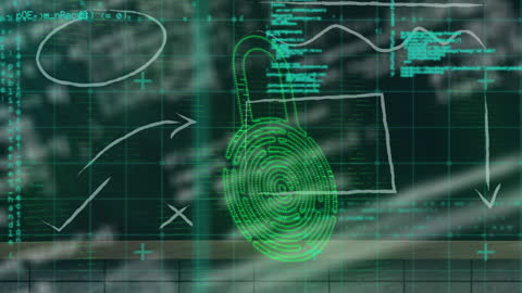 Cyber Security Interface with Digital Lock Illustration