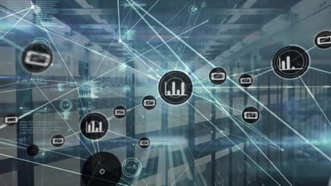 Futuristic Digital Connections in Modern Server Room