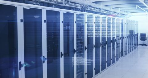 Modern Server Room with Flowing Digital Data - Download Free Stock Images Pikwizard.com