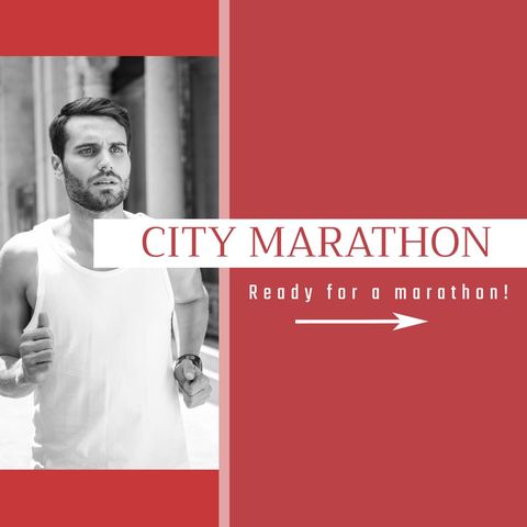 Determined Man Training for City Marathon - Download Free Stock Templates Pikwizard.com