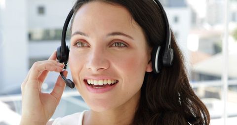 Cheerful Customer Support Agent Providing Assistance