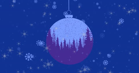 Festive Christmas Ornament with Falling Snow Animation
