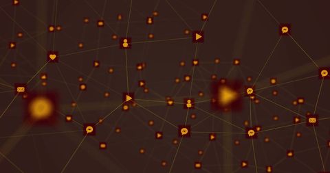 Abstract Digital Connection Network with Icons - Download Free Stock Images Pikwizard.com