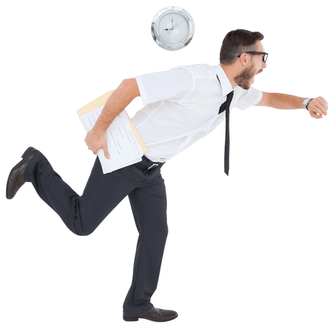 transparent businessman running late with documents - Download Free Stock Videos Pikwizard.com