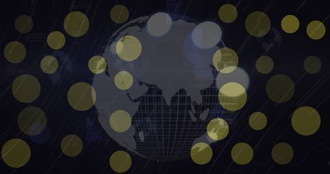 Abstract Digital Globe with Blinking Data Nodes - Download Free Stock Images Pikwizard.com