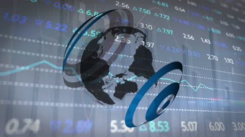 Global Financial Data Interface with Digital Graphics