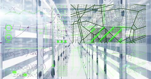 Data Analysis Overlay in Futuristic Green Design