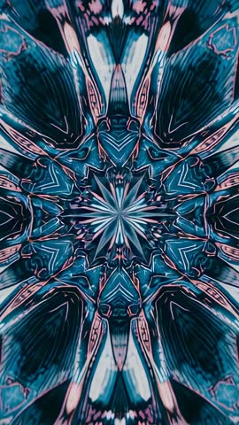 Vertical Kaleidoscopic Mandala Loop Shifting Psychedelic Symmetry Vibrant Hypnotic Visuals