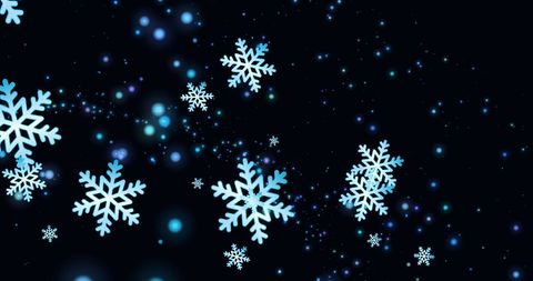 Glowing Snowflakes Over Starry Night Sky - Download Free Stock Images Pikwizard.com