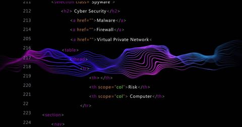 Abstract HTML Code with Colorful Cyber Wave Elements - Download Free Stock Images Pikwizard.com