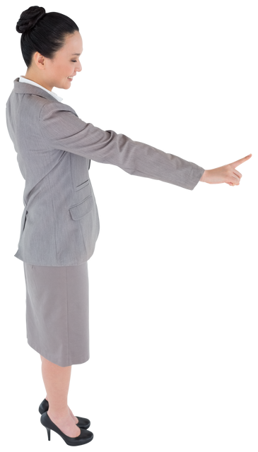 Happy Businesswoman Pointing Forward on Transparent Background - Download Free Stock Videos Pikwizard.com