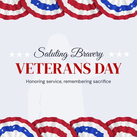 Veterans Day Tribute with Patriotic Banners and Message of Honor - Download Free Stock Templates Pikwizard.com