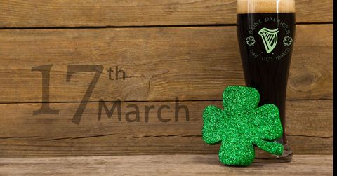 st. patrick's day festive pint with sparkling shamrock - Download Free Stock Templates Pikwizard.com