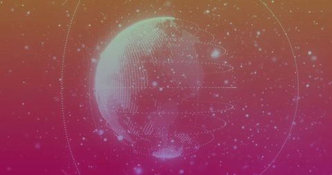 Digital Globe on Pink Background Illustrating Global Connectivity - Download Free Stock Images Pikwizard.com