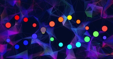Dynamic Colorful Circles Over Abstract Network Background