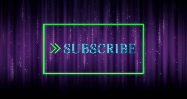 Illuminated subscribe button illustration against glowing abstract background. Perfect for videos, social media channels, and websites needing aesthetic and modern call to action elements. Useful for encouragement subscriptions and enhancing digital content appeal.