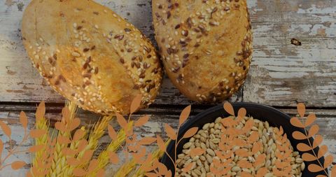 Freshly Baked Grain Bread with Creative Design Elements - Download Free Stock Images Pikwizard.com