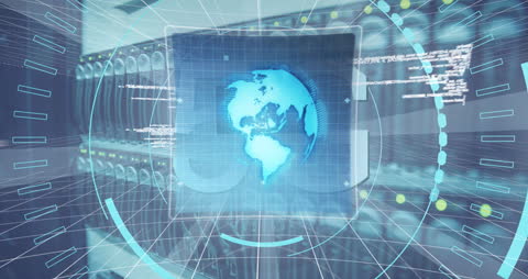 Global Digital Network with Futuristic Interface Concept