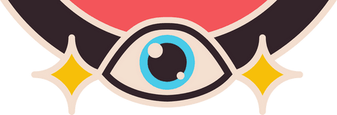 Stylized Eye with Red and Turquoise Details on Transparent Canvas - Download Free Stock Videos Pikwizard.com