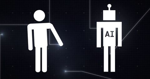 Human and AI Interaction in Digital Space - Download Free Stock Images Pikwizard.com