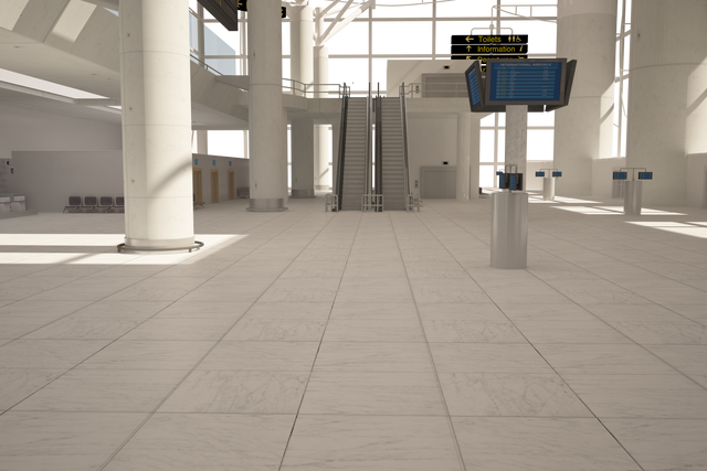 Modern Airport Terminal Lobby with Doors Open and Transparent Background - Download Free Stock Videos Pikwizard.com