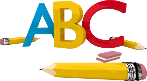 transparent abc letters with pencils and eraser for education theme - Download Free Stock Videos Pikwizard.com