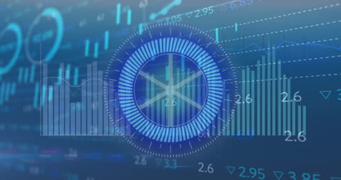 Digital Data Analysis Animation with Futuristic Blue Interface