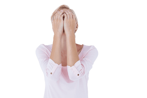 transparent background anxious woman covering face - Download Free Stock Videos Pikwizard.com