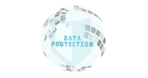 Data protection text with sphere and network design