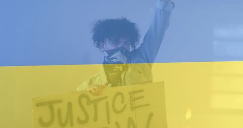 protest for justice with ukraine flag overlay - Download Free Stock Images Pikwizard.com